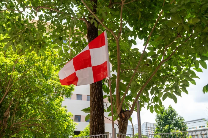 Red & White Flag (600mm x 400mm) - Image 1