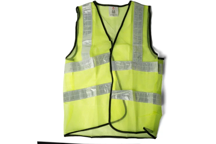 Reflective Safety Vest – Neon Green Mesh with 2-Inch Reflective Strips (Velcro Closure, Free Size) - Image 1