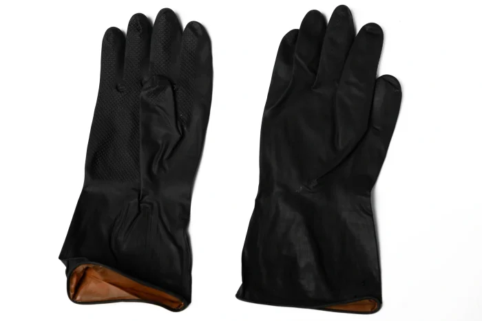 U-Safe 13.5 In Black Latex Rubber Hand Gloves - Image 1